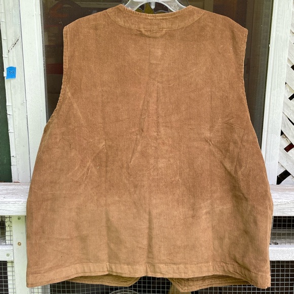 Orton Brothers Mens Vintage Brown Corduroy Vest Barn Cowboy XL - Picture 4 of 5
